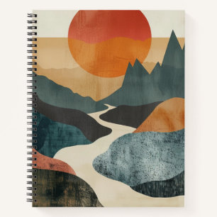 Boho Abstract landschap (5) Notitieboek