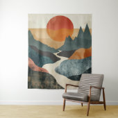 Boho Abstract landschap (5) Wandkleed (In situ)