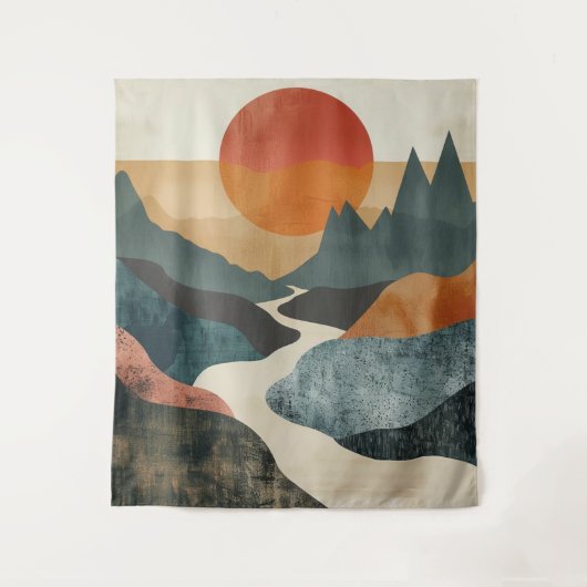 Boho Abstract landschap (5) Wandkleed (Voorkant)