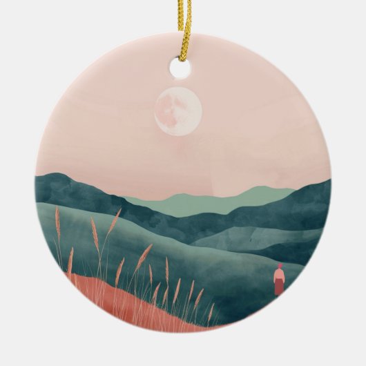 Boho Abstract landschap (7) Keramisch Ornament (Voorkant)