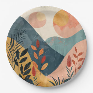 Boho Abstract landschap (8) Papieren Bordje