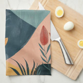 Boho Abstract landschap (8) Theedoek (Quarter Fold)