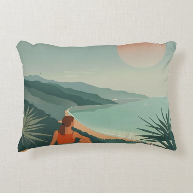 Boho Abstract landschap (9) Accent Kussen (Voorkant)