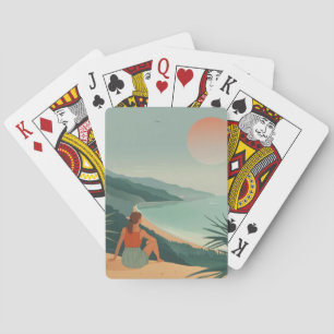Boho Abstract landschap (9) Pokerkaarten