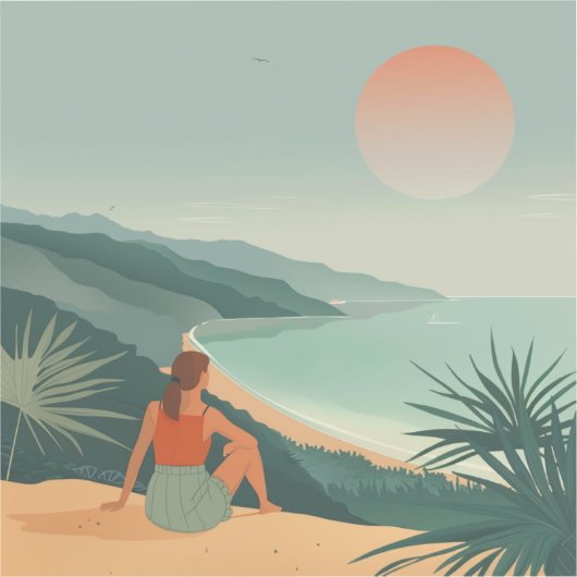 Boho Abstract landschap (9) Sticker (Voorkant)