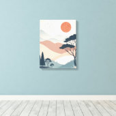Boho abstract Landschap Canvas Print (Insitu (Houten vloer))
