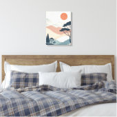 Boho abstract Landschap Canvas Print (Insitu (Slaapkamer))