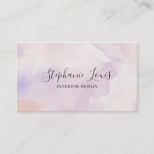 Boho Abstract Lavendel Paars Aquarel QR Code Contactkaartje