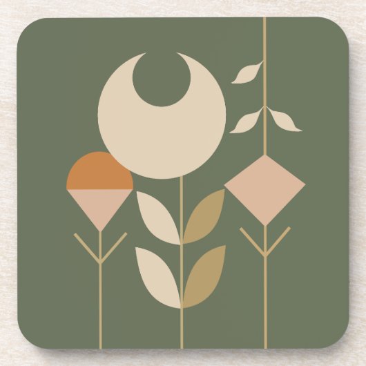 Boho Abstract Lily Bier Onderzetter (Voorkant)