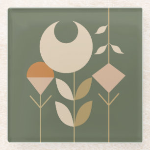 Boho Abstract Lily Glazen Onderzetter