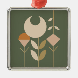 Boho Abstract Lily Metalen Ornament