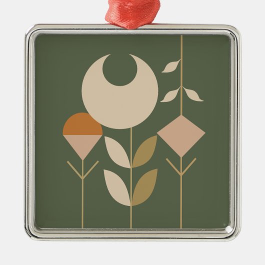 Boho Abstract Lily Metalen Ornament (Voorkant)