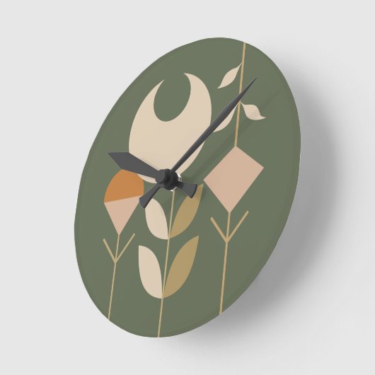 Boho Abstract Lily Ronde Klok (Hoek)