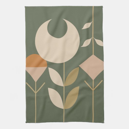 Boho Abstract Lily Theedoek (Verticaal)