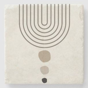 Boho Abstract Mid Century Modern Stenen Onderzetter