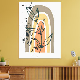 Boho Abstract minimalistisch Plant Canvas Afdruk