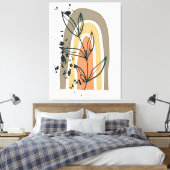 Boho Abstract minimalistisch Plant Canvas Afdruk (Insitu (Slaapkamer))