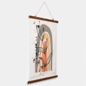Boho Abstract minimalistisch Plant Hangend Wandkleed (Gebogen)