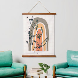 Boho Abstract minimalistisch Plant Hangend Wandkleed