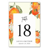 Boho Abstract Orange Garden Wedding Seating Kaart (Voorkant)