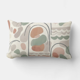 Boho Abstract Organic Shape Pillow - Earthy Kussen
