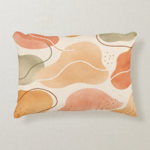 Boho Abstract Organic Shape Pillow - Earthy Terrac