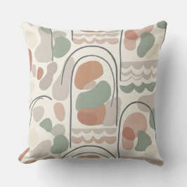 Boho Abstract Organic Shape Pillow - Earthy Terrac Kussen