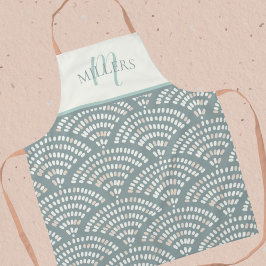 Boho Abstract Patroon Afdrukmonogram Familienaam Schort