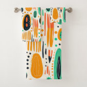 BOHO Abstract Patroon Yellow&Green Bad Handdoek (Insitu)