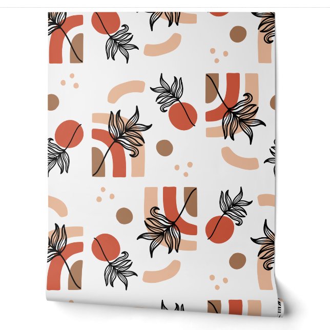 Boho Abstract Pattern | Moderne minimalistische na Behang (Afrollen)