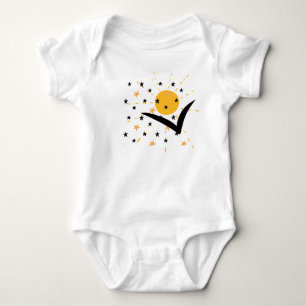 Boho Abstract Pattern Sunshine Stars Black Yellow Romper