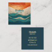 Boho Abstract Pattern Vierkante Visitekaartje (Voorkant / Achterkant)