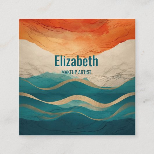 Boho Abstract Pattern Vierkante Visitekaartje (Voorkant)