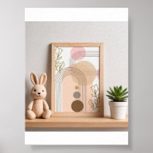 Boho Abstract Regenboog & Bloemenkinderkamer Muurk