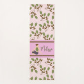 Boho Abstract Roze Groen Bloempatroon Yogamat (Voorkant)