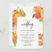 Boho Abstract Sketchy Orange Garden Wedding Kaart (Voorkant)