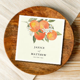 Boho Abstract Sketchy Orange Garden Wedding Servet