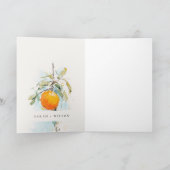 Boho Abstract Sketchy Oranje Tuin Bruiloft Bedankkaart (Binnen)