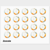 Boho Abstract Sketchy Oranje Tuin Bruiloft Ronde Sticker (Vel)