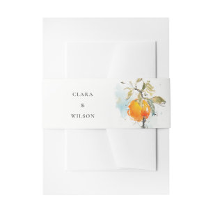 Boho Abstract Sketchy Oranje Tuin Bruiloft Uitnodigingen Wikkel