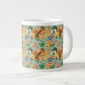 boho abstract tropical pattern -minimal leaf desig extra grote beker (Voorkant rechts)