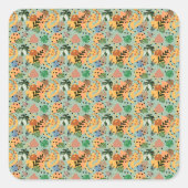 boho abstract tropical pattern -minimal leaf desig vierkante sticker (Voorkant)