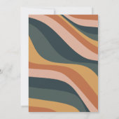 Boho Abstract Wavy Lines Terracotta Green Wedding Kaart (Achterkant)