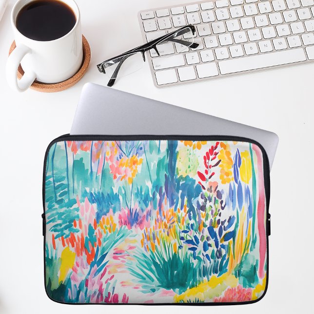 Boho Abstract Wildflower Garden Laptop Sleeve (Creator heeft geüpload)