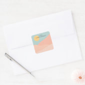 Boho Abstract Woestijn Zonsopgang Productlabel Vierkante Sticker (Envelop)