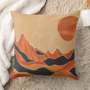 Boho Abstract woestijnlandschap met minimalistisch Kussen