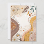 Boho Abstracte Beige Bloemen Huwelijk Kaart (Achterkant)