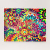 Boho abstracte bloem legpuzzel (Horizontaal)