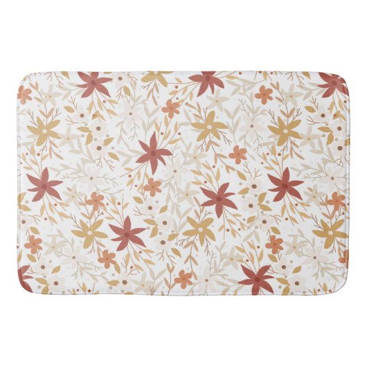 Boho abstracte bloemen oogstgoud roestbeen badmat (Voorkant)