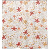 Boho abstracte bloemen oogstgoud roestbeen douchegordijn (Voorkant)